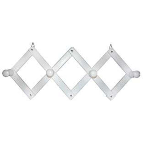 1PZ APPENDIABITI ESTENSIBILE IN LEGNO 4 POSTI BIANCO - cm.24x50