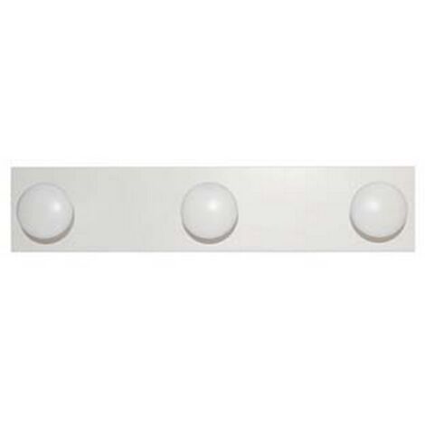 1PZ APPENDIABITI IN LEGNO 3 POSTI BIANCO - cm.9x44