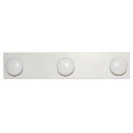 1PZ APPENDIABITI IN LEGNO 3 POSTI BIANCO - cm.9x44