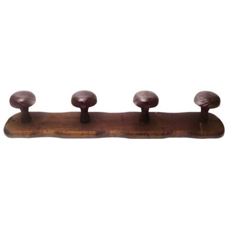 1PZ APPENDIABITO IN LEGNO SCURO 2 posti cm. 26x9 h