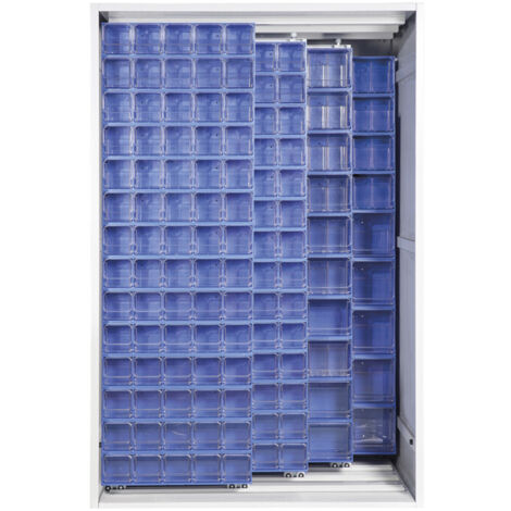 1PZ ARMADIO 3 PANNELLI SCORREVOLI CRISTAL BOX 224 CASSETTI BLU