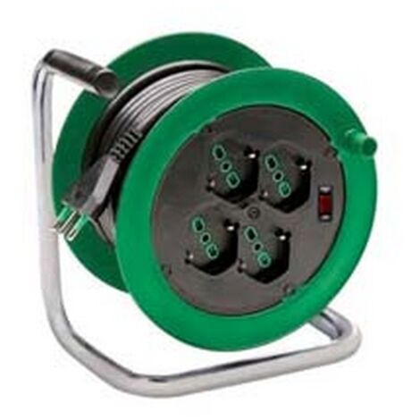 1PZ AVVOLGICAVO CIVILE ELETTRICO ZEUS 4 PRESE -  mm.195 - cavo mt.15 H05VV-F sezione 3G1