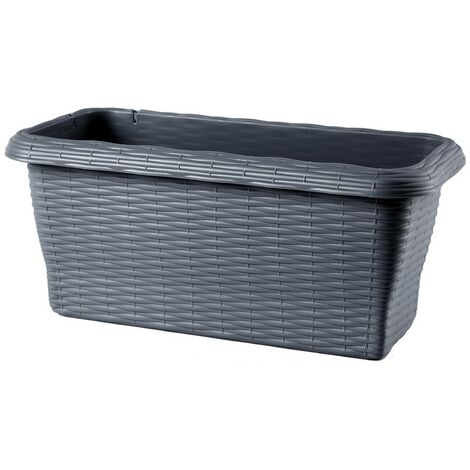 1PZ BALCONETTA RETTANGOLARE 'PAGLIA' cm 50x20x17,5 lt.8,7 - panna