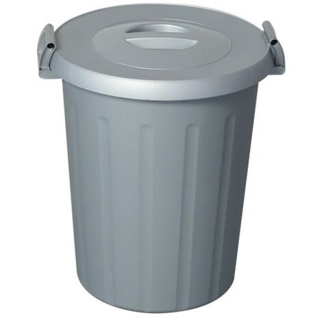 1PZ BIDONE CON COPERCHIO OKEY Lt. 50 - Ï cm. 47x52 h col. Grigio