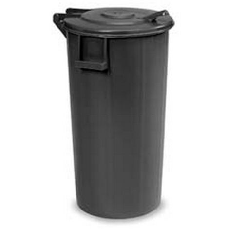1PZ BIDONE PER IMMONDIZIA COPERCHIO CON CERNIERA LT.100   - cm.42x94h. - nero