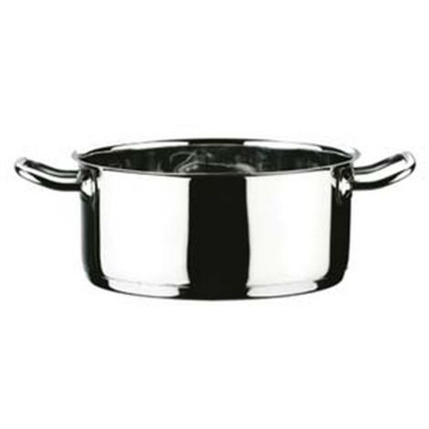 1PZ CASSERUOLA 2 MANICI IN ACCIAIO INOX 18/10  - cm.22