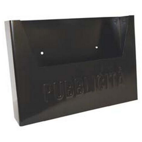 1PZ CASSETTA RACCOGLI PUBBLICITA' IN METALLO - cm.34x8x25,5h. colore nero