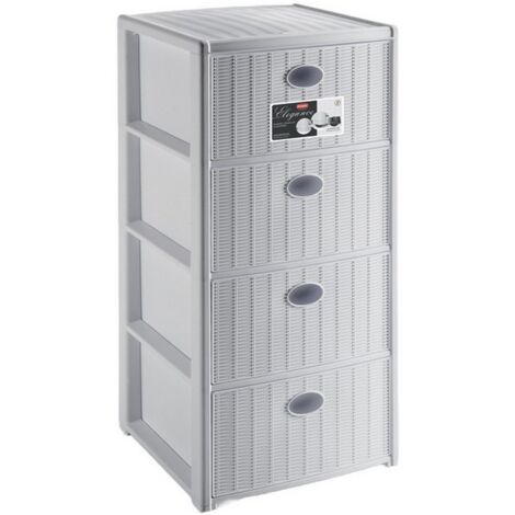1PZ CASSETTIERA ELEGANCE 4 cassetti - cm. 40x40x80 h col. Bianco
