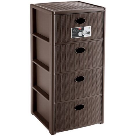 1PZ CASSETTIERA ELEGANCE 4 cassetti - cm. 40x40x80 h col. Tortora