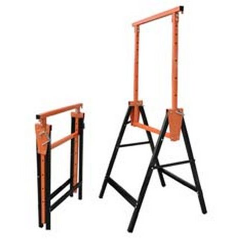 Peviasot Set Di 6 Cavalletti Telescopici Per Ponteggi, Cavalletti Pieghevoli Con Altezza Di Lavoro Variabile 80-130 Cm, Regolabili In Altezza In 7 Posizioni, Cavalletti In Metallo Con Capacità Di - Foto 10