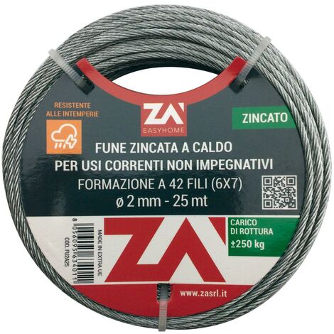 1PZ CAVETTO ACCIAIO 49F CON ANIMA IN ACCIAIO DIAM.1,8 MT 9