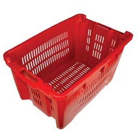 1PZ CESTA ORTOFRUTTA TUTTA FORATA IMPILABILE - lt.40 cm.56x35x31h.