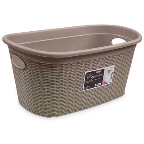 1PZ CESTA PORTABIANCHERIA ELEGANCE Lt. 35 - cm. 58x38x28 h col. Tortora