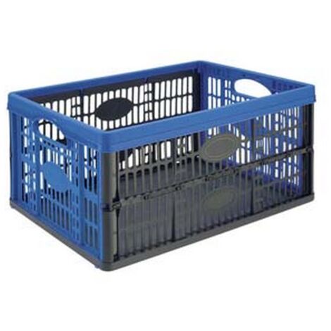 1PZ CESTO PIEGHEVOLE VOILA' COLORE NERO/AZZURRO - cm.47,5x35x4,3-23,6h. lt.32