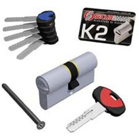 1PZ CILINDRO SAGOMATO PROFILO EUROPEO "K2" 1+5 CHIAVI 0CK2 - mm.40x70 (3200CCS40701X5)