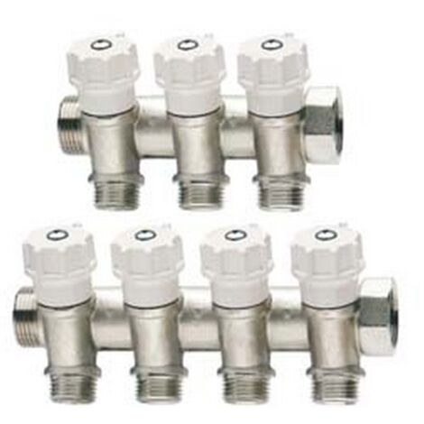 1PZ collettore di distribuzione nibile con valvole art.465 - mm 3/4" - 4 derivazioni m 1/2"