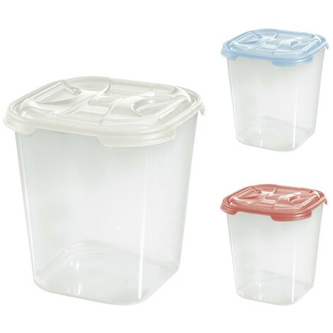 1PZ CONTENITORE QUADRO ALTO PLASTICA 'FRIGO BOX' lt1 cm11,7x11,7xh.14 acqua