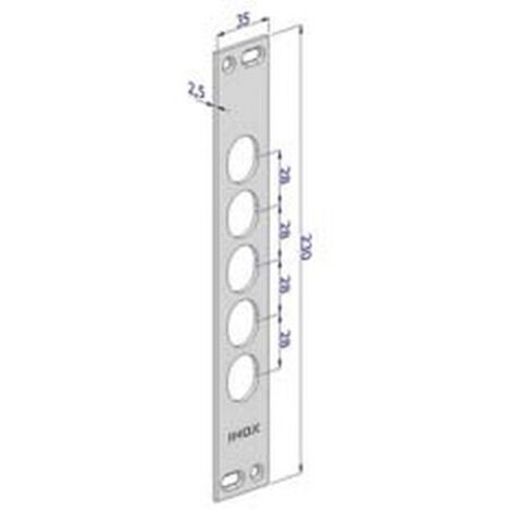1PZ CONTROPIASTRA PER SERRATURE PORTE BLINDATE IN ACCIAIO INOX INTERNO 28 CP2500 - (CP2500XAI28)