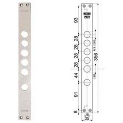 1PZ CONTROPIASTRE SERRATURE PORTE BLINDATE 94275 interasse mm28, mm35x356x3