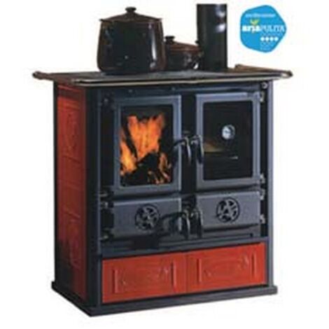 1PZ CUCINA A LEGNA ROSETTA 5.0 VST CERAMICA 7,2 KW LIBERTY BORDEAUX - misure cm.88,5x57,2x84,3h. - peso Kg.153