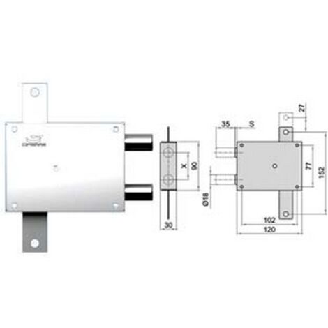 1PZ DEVIATORE DOPPIO PERNO A PIASTRA - DX (201/50)