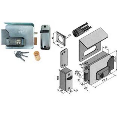 1PZ ELETTROSERRATURA PER CANCELLI CON TETTO 331 - mm.50 SX (33150502)
