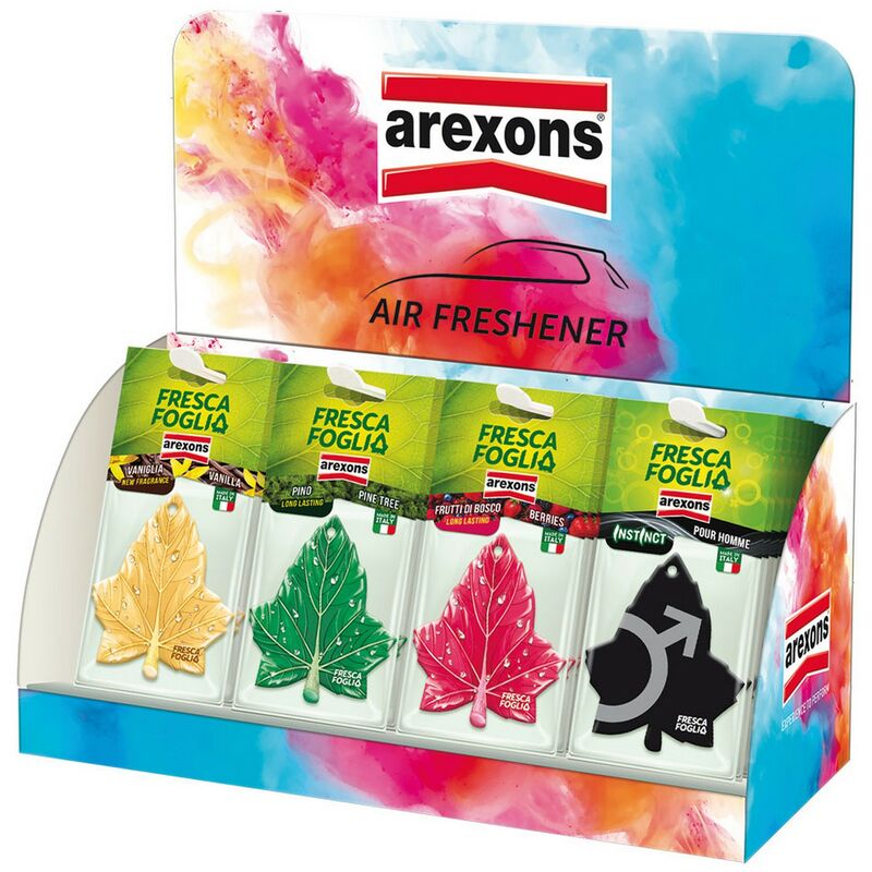 Image of Arexons - cf espositore deodoranti auto fresca foglia 48 pezzi