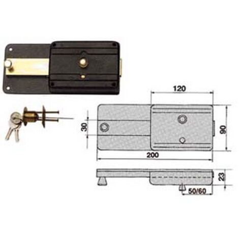 1PZ FERROGLIETTO CATENACCIO 6 MANDATE CILINDRO STACCATO 220CS mm50 220/CS