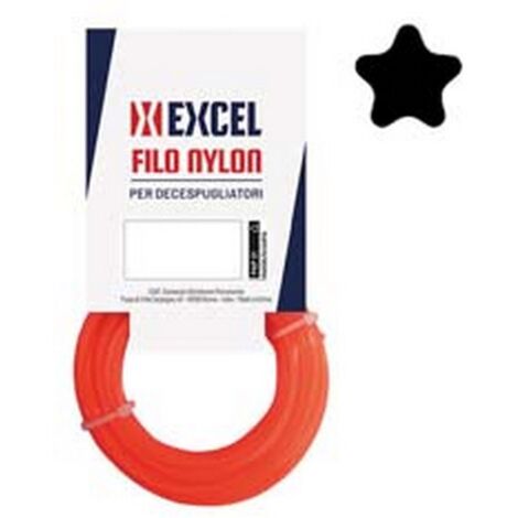 1PZ FILO PER DECESPUGLIATORE IN NYLON PENTAGONO ARANCIO -  mm. 3 in matassa da mt.100