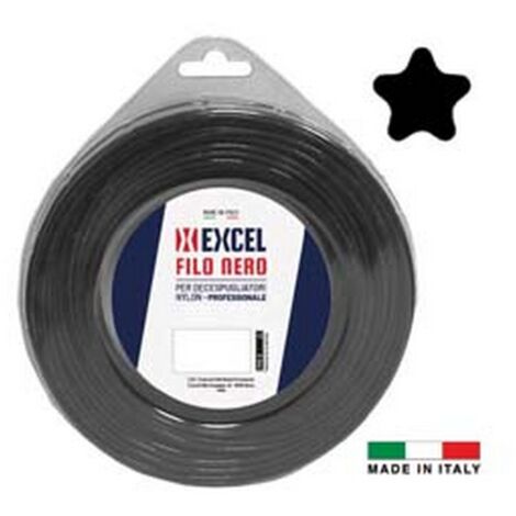 1PZ FILO PER DECESPUGLIATORE IN NYLON PENTAGONO NERO -  mm.4,4 in matassa da mt.30