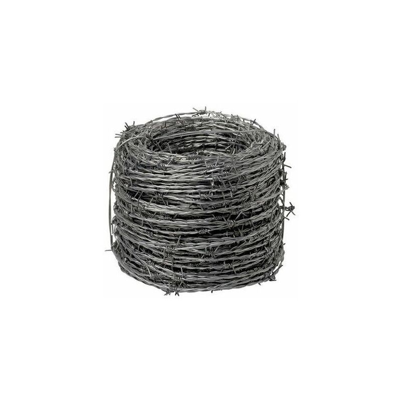 Image of 1 pz filo spinato con 4 punte rotolo da 100 mt 2 fili ø 1,8 mm modello standard zincato per recinzioni concertina ferro spinato
