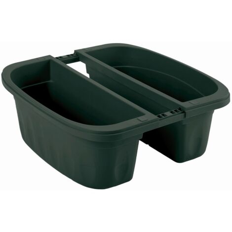 1PZ FIORIERA RETTANGOLARE DOPPIA KLUNIA Col. Verde cm. 40x19,8x18,5 h