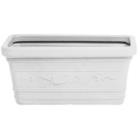 1PZ FIORIERA RETTANGOLARE FESTONATA PRESTIGE Col. Bianco cm.100