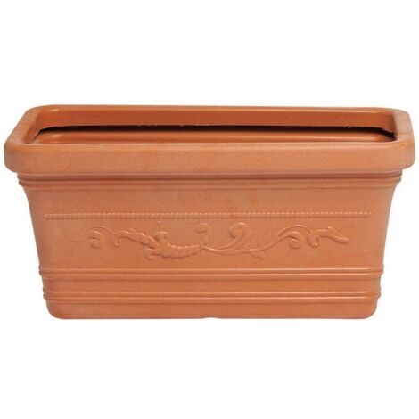 1PZ FIORIERA RETTANGOLARE FESTONATA PRESTIGE Col. Terracotta cm. 80