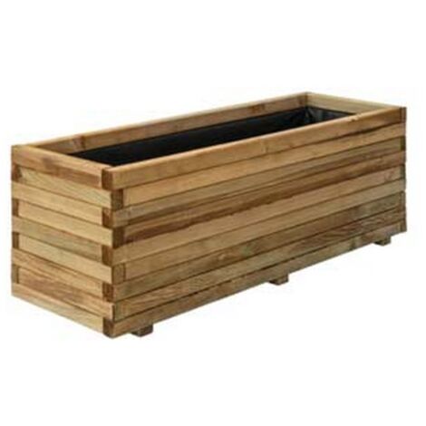 1PZ FIORIERA RETTANGOLARE IN PINO IMPREGNATO ASSEMBLATA - cm.40x80x40h.