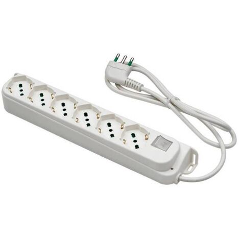 1PZ FME ART. 47.430 MULTIPRESA 6PRESE BIPASSO/SCHUKO+INTERRUTTORE RETAIL