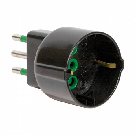 1PZ FME ART.82.121 ADATTATORE 10A+T SCHUKO NERO