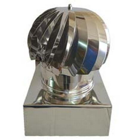 1PZ fumaiolo testa radiante girevole quadro - cm.52x52 in acciaio inox