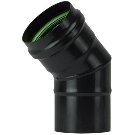 1PZ GOMITO 45 PER STUFA A PELLET LIGHT SENZA GUARNIZIONE Col. Nero opaco Ï cm.