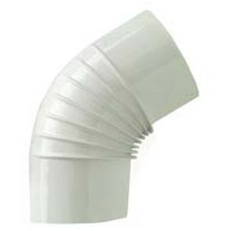 1PZ GOMITO 45 PORCELLANATO PER STUFE A LEGNA BIANCO LUCIDO -  cm.13