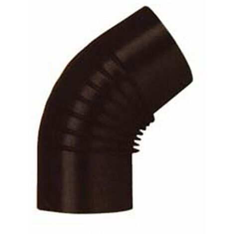 1PZ GOMITO 45 PORCELLANATO PER STUFE A LEGNA NERO OPACO -  cm.15