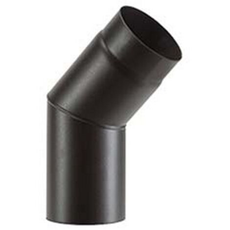 1PZ GOMITO 45 PORCELLANATO STUFE LEGNA NERO OPACO "ALA SMALTO TOP"  mm150