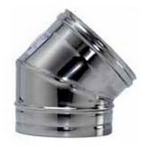 1PZ GOMITO A 45 INOX AISI 304 PER STUFA Ï cm.12
