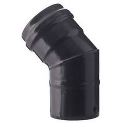 1PZ GOMITO A 45 PER STUFE A PELLET NERO OPACO PESANTE MM.1,2  -  cm.10