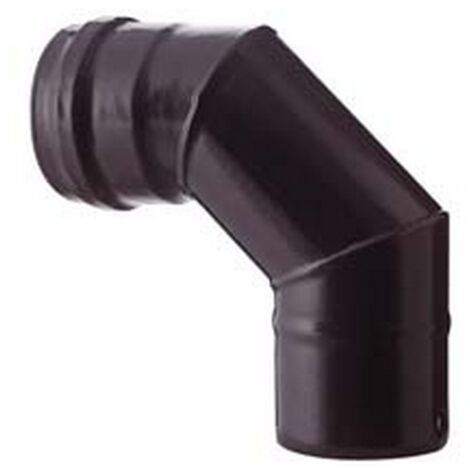 1PZ GOMITO A 90 PER STUFE A PELLET NERO OPACO PESANTE MM.1,2  -  cm.12