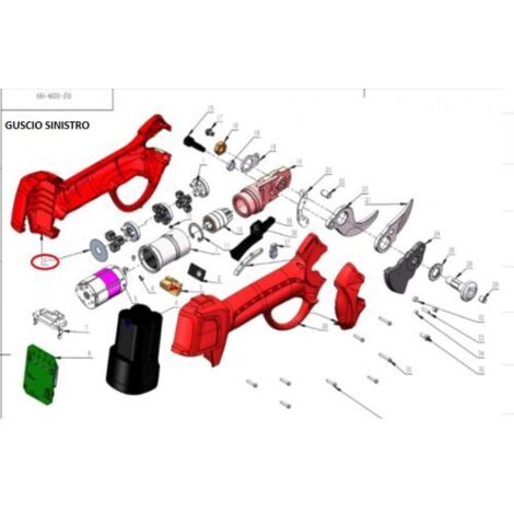 1PZ GUSCIO SINISTRO X FORBICI POTA BATTERIA DJ-025