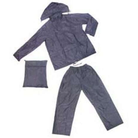 1PZ IMPERMEABILE GIACCA/PANTALONE IN NYLON BLU - tg. XXXL