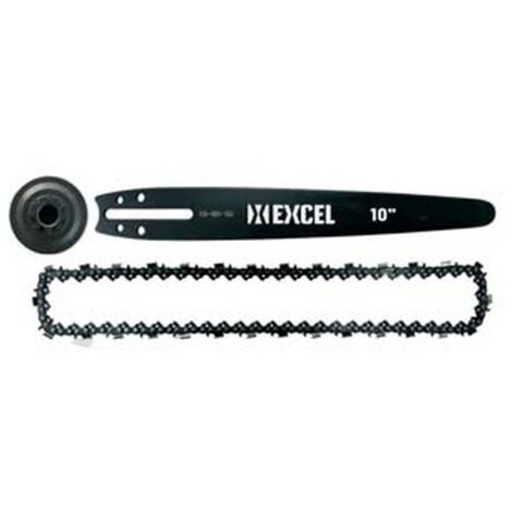 1PZ KIT BARRA CARVING+CATENA+CAMPANA FRIZIONE PER MOTOSEGA CM.25 - cm.25-10" - passo 1/4"-050" (mm.1,3)