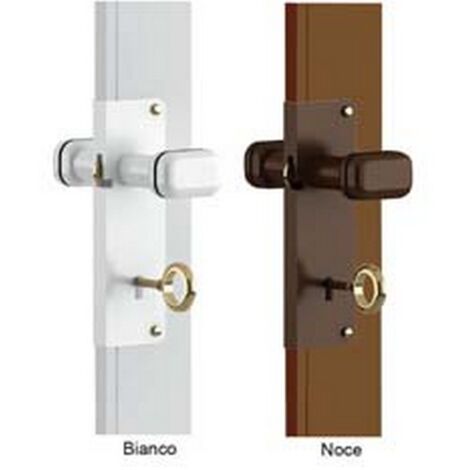 1PZ KIT CHIUSURA A CHIAVE CON DOGA PER PORTE A SOFFIETTO bianco