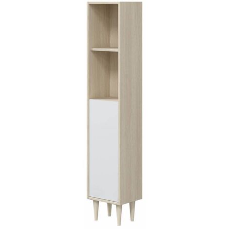 1PZ KIT COLONNA BAGNO VERONA 1 ANTA 150 ROVERE BIANCO